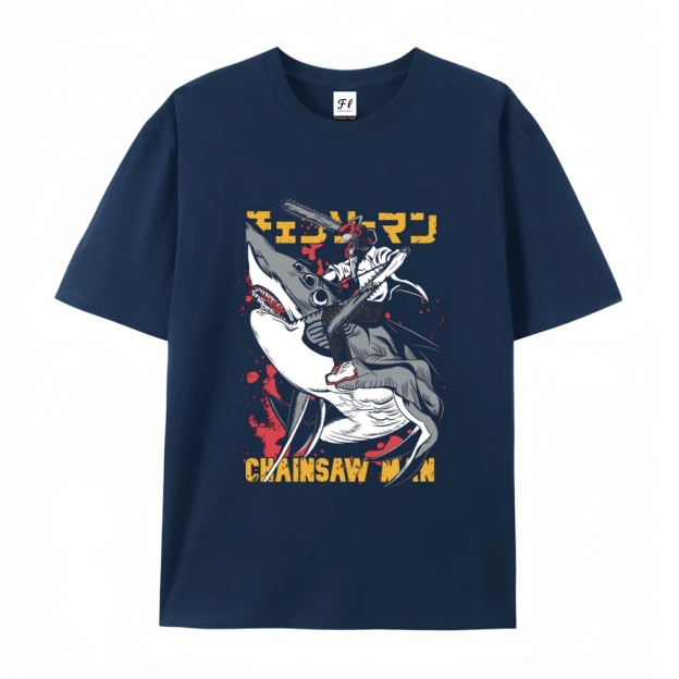 Pure Cotton Unisex Round Neck Anime T-Shirt Chainsaw Man