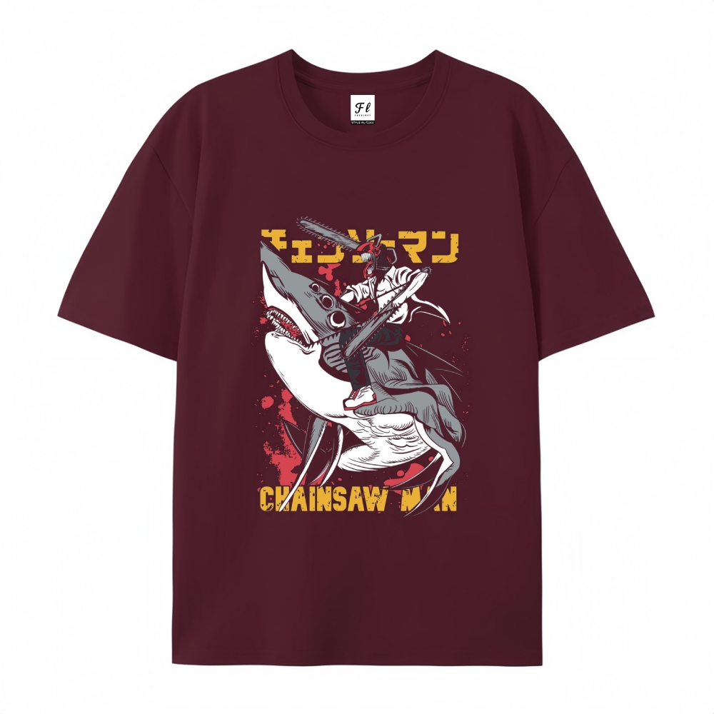 Pure Cotton Unisex Round Neck Anime T-Shirt Chainsaw Man