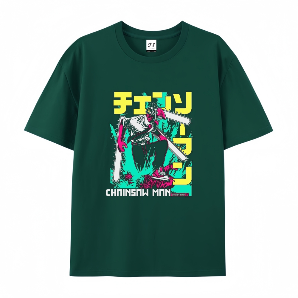 Pure Cotton Unisex Round Neck Anime T-Shirt Chainsaw Man