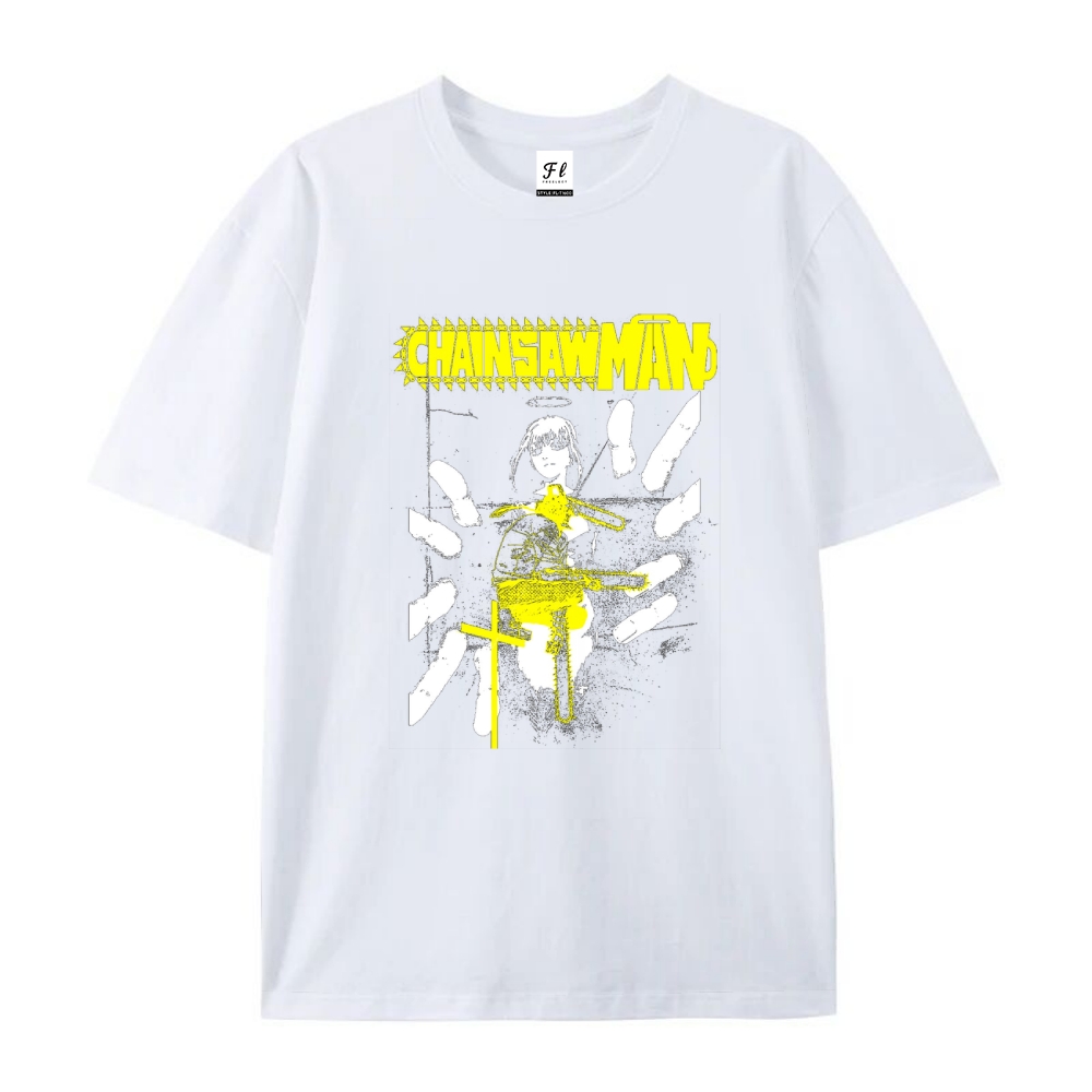 Pure Cotton Unisex Round Neck Anime T-Shirt Chainsaw Man