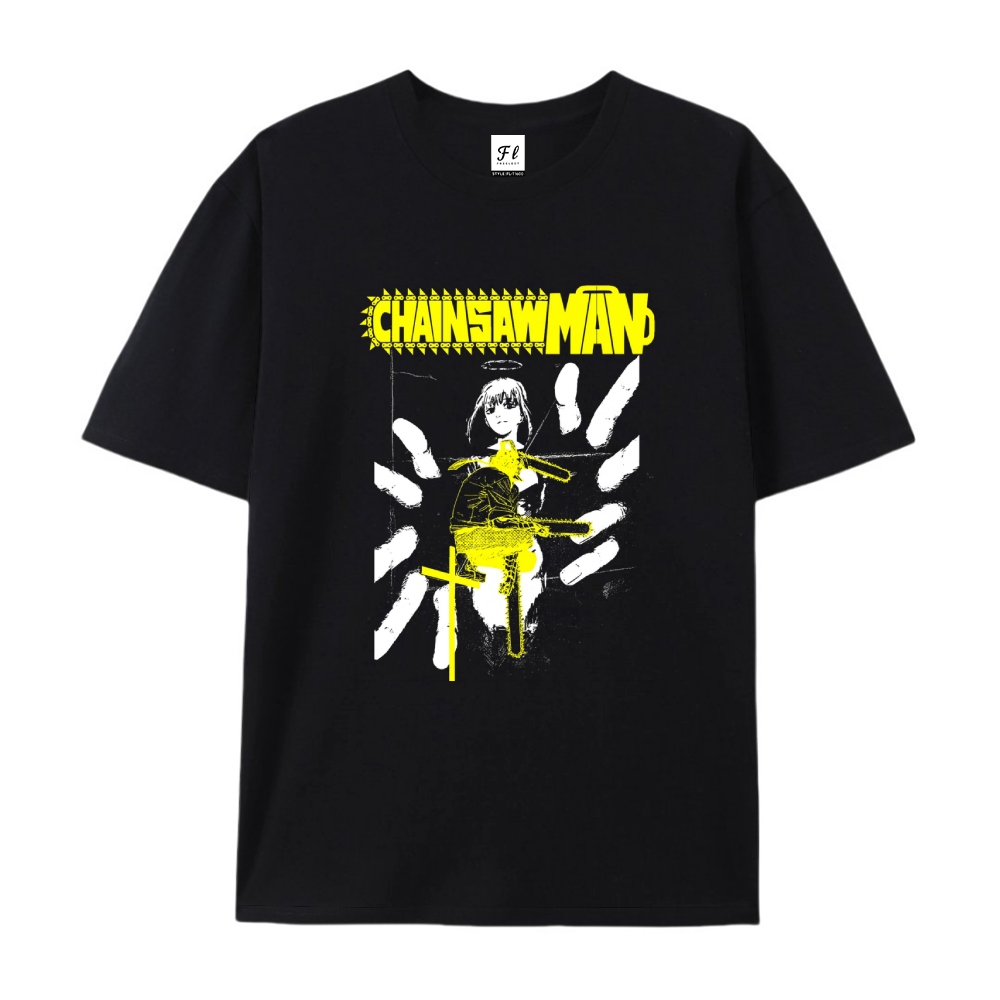 Pure Cotton Unisex Round Neck Anime T-Shirt Chainsaw Man