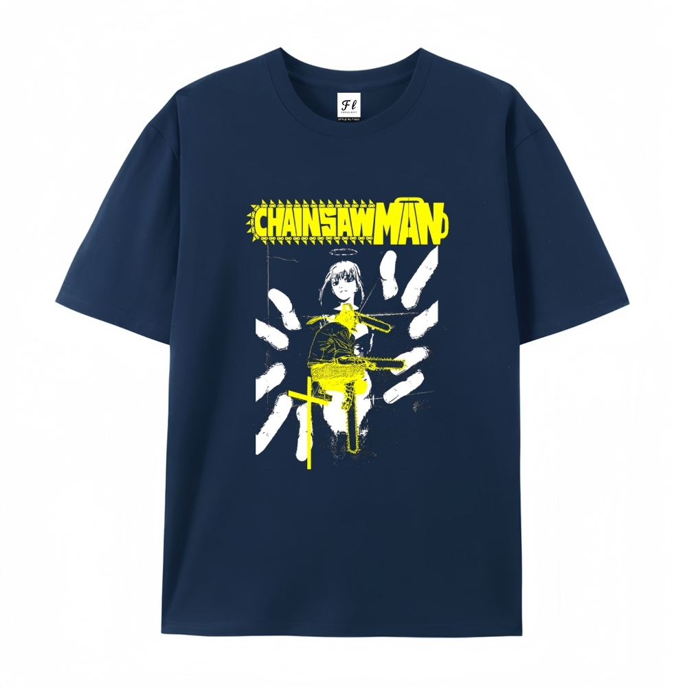Pure Cotton Unisex Round Neck Anime T-Shirt Chainsaw Man