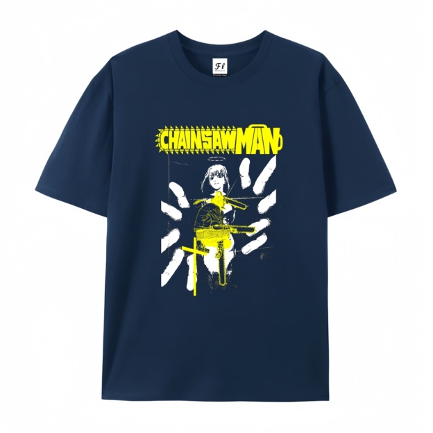 Pure Cotton Unisex Round Neck Anime T-Shirt Chainsaw Man