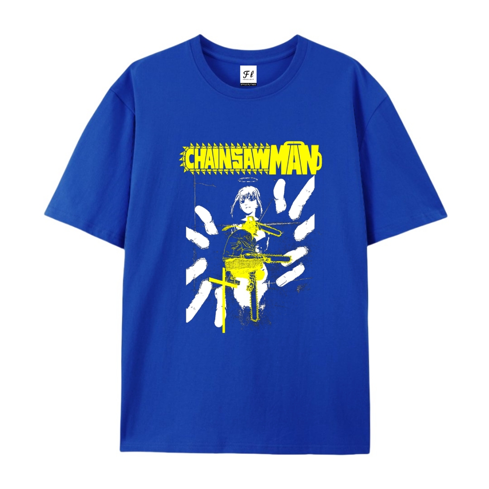 Pure Cotton Unisex Round Neck Anime T-Shirt Chainsaw Man