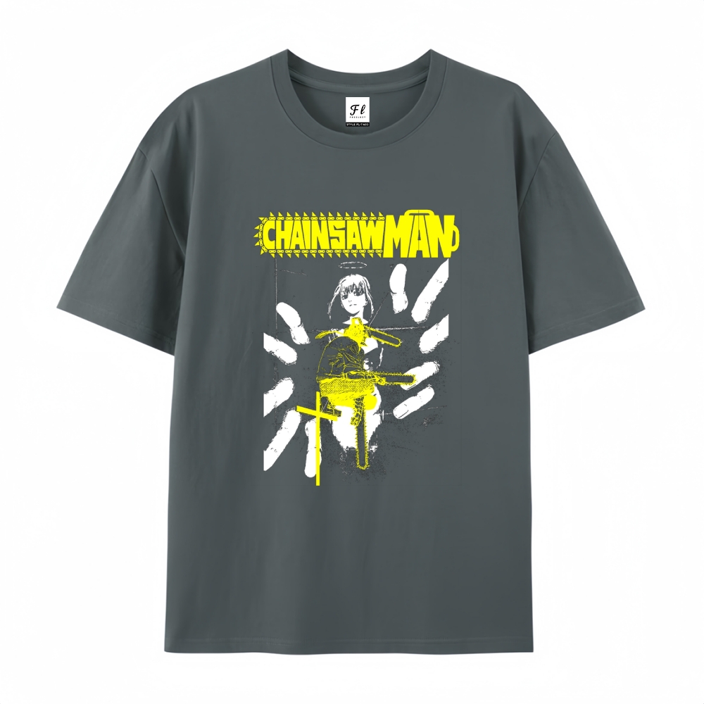 Pure Cotton Unisex Round Neck Anime T-Shirt Chainsaw Man