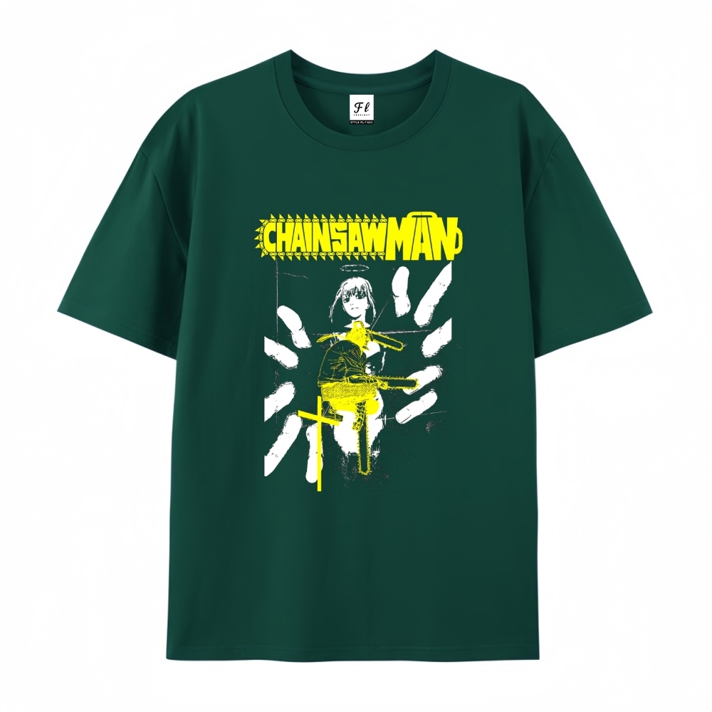Pure Cotton Unisex Round Neck Anime T-Shirt Chainsaw Man