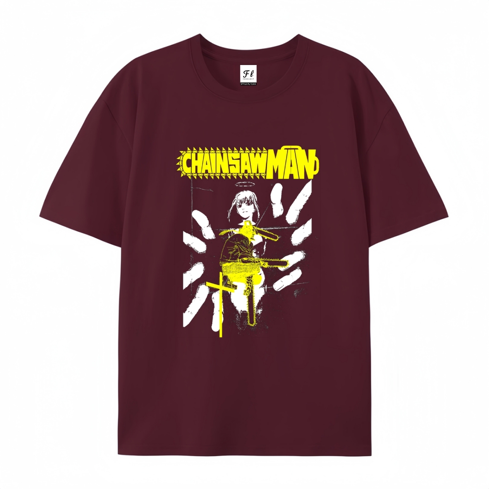 Pure Cotton Unisex Round Neck Anime T-Shirt Chainsaw Man