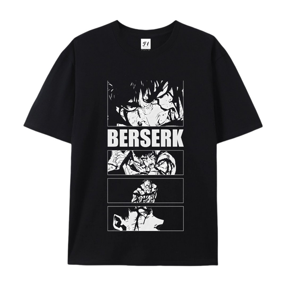 Pure Cotton Unisex Round Neck Anime T-Shirt Berserk