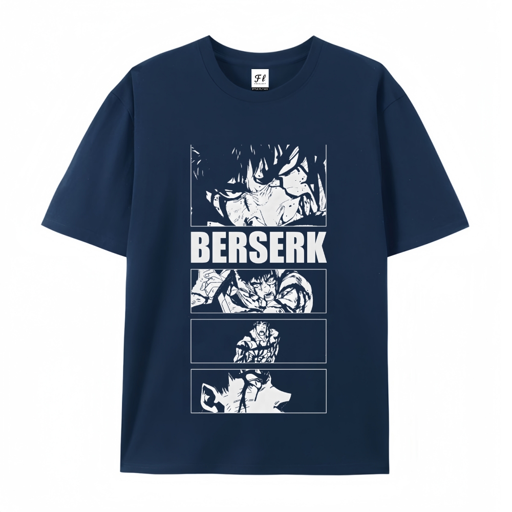 Pure Cotton Unisex Round Neck Anime T-Shirt Berserk