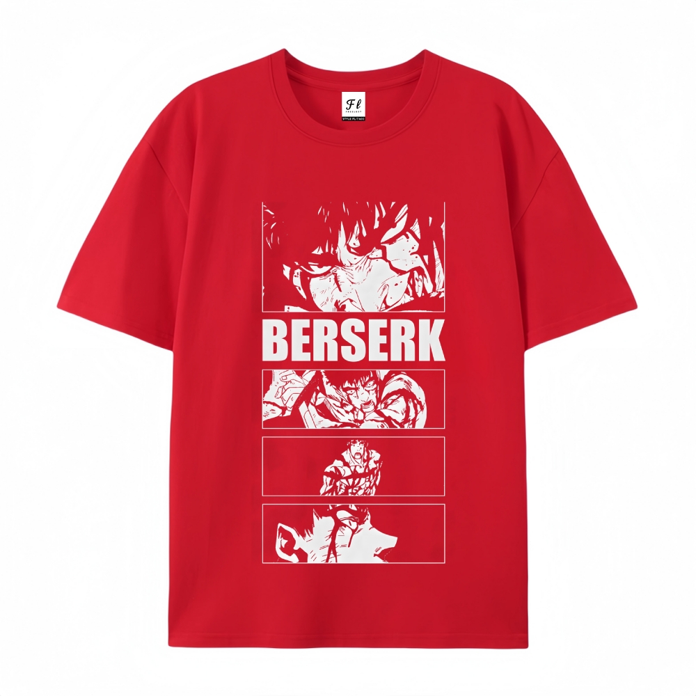 Pure Cotton Unisex Round Neck Anime T-Shirt Berserk