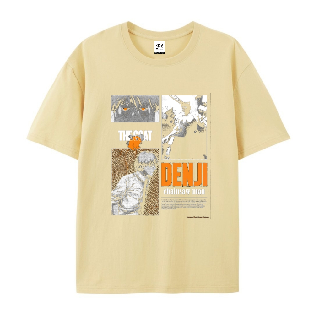 Pure Cotton Unisex Round Neck Anime T-Shirt Chainsaw Man