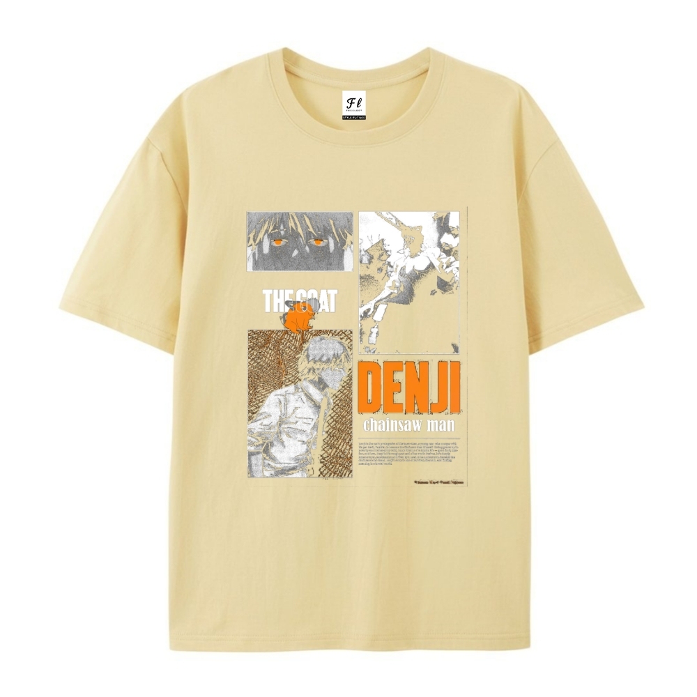 Pure Cotton Unisex Round Neck Anime T-Shirt Chainsaw Man