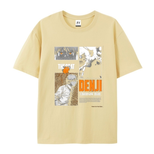 Pure Cotton Unisex Round Neck Anime T-Shirt Chainsaw Man