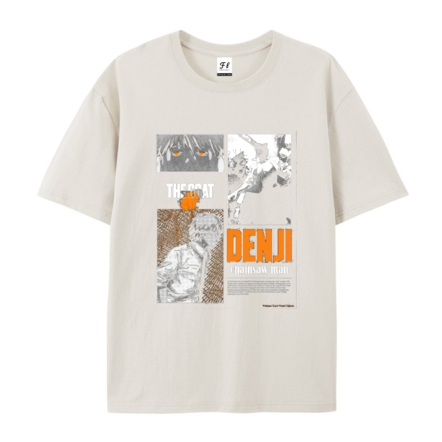 Pure Cotton Unisex Round Neck Anime T-Shirt Chainsaw Man