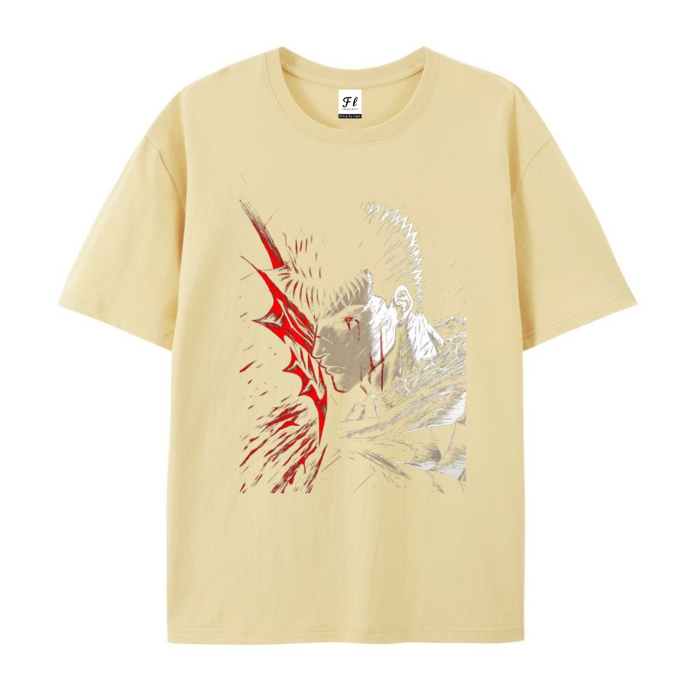 Pure Cotton Unisex Round Neck Anime T-Shirt Berserk