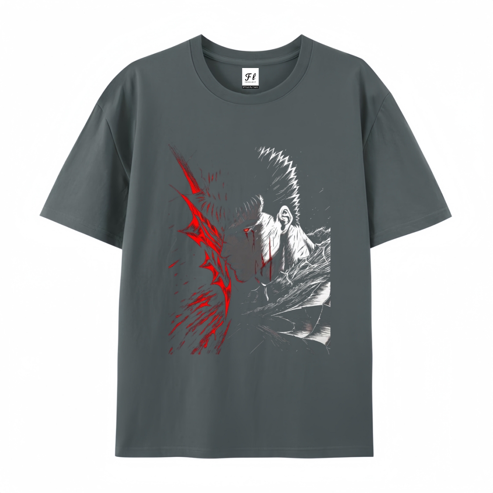 Pure Cotton Unisex Round Neck Anime T-Shirt Berserk