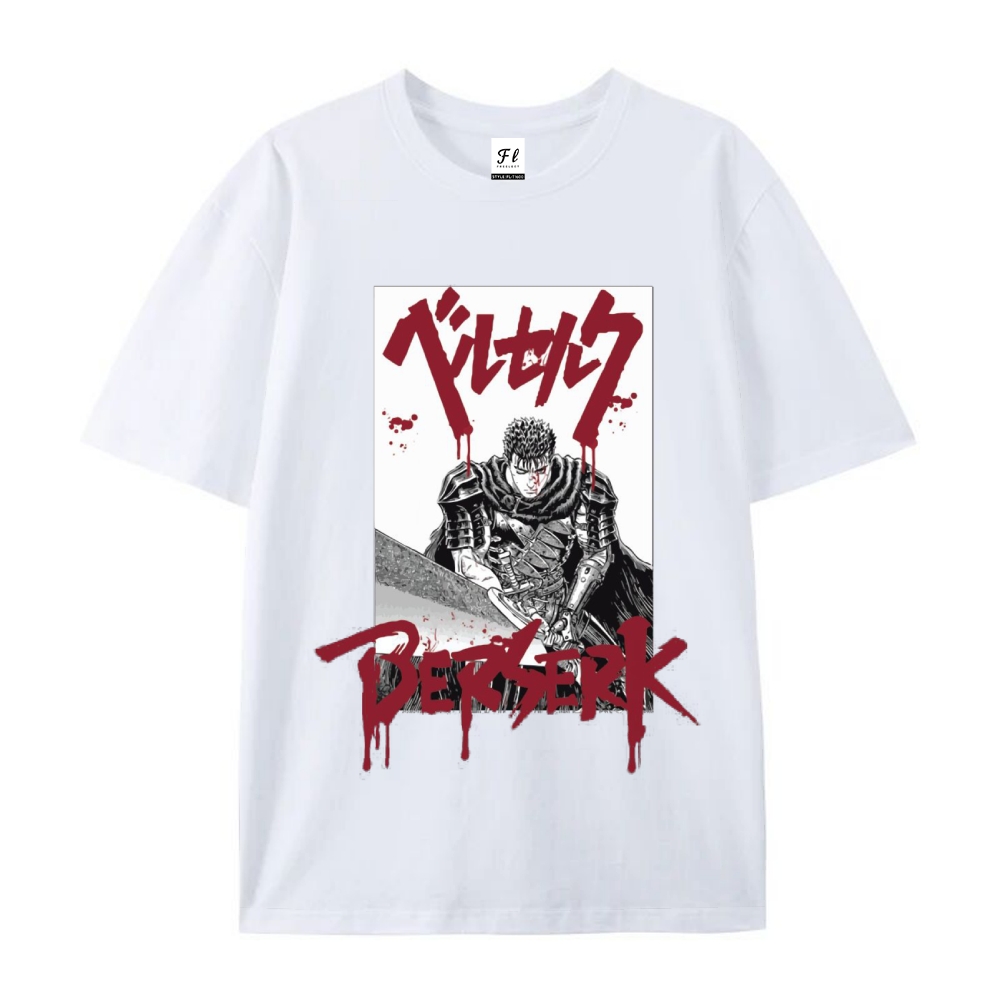 Pure Cotton Unisex Round Neck Anime T-Shirt Berserk