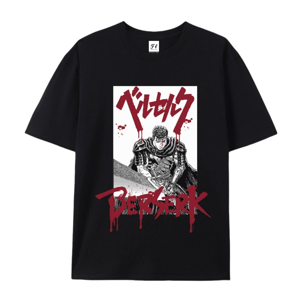 Pure Cotton Unisex Round Neck Anime T-Shirt Berserk