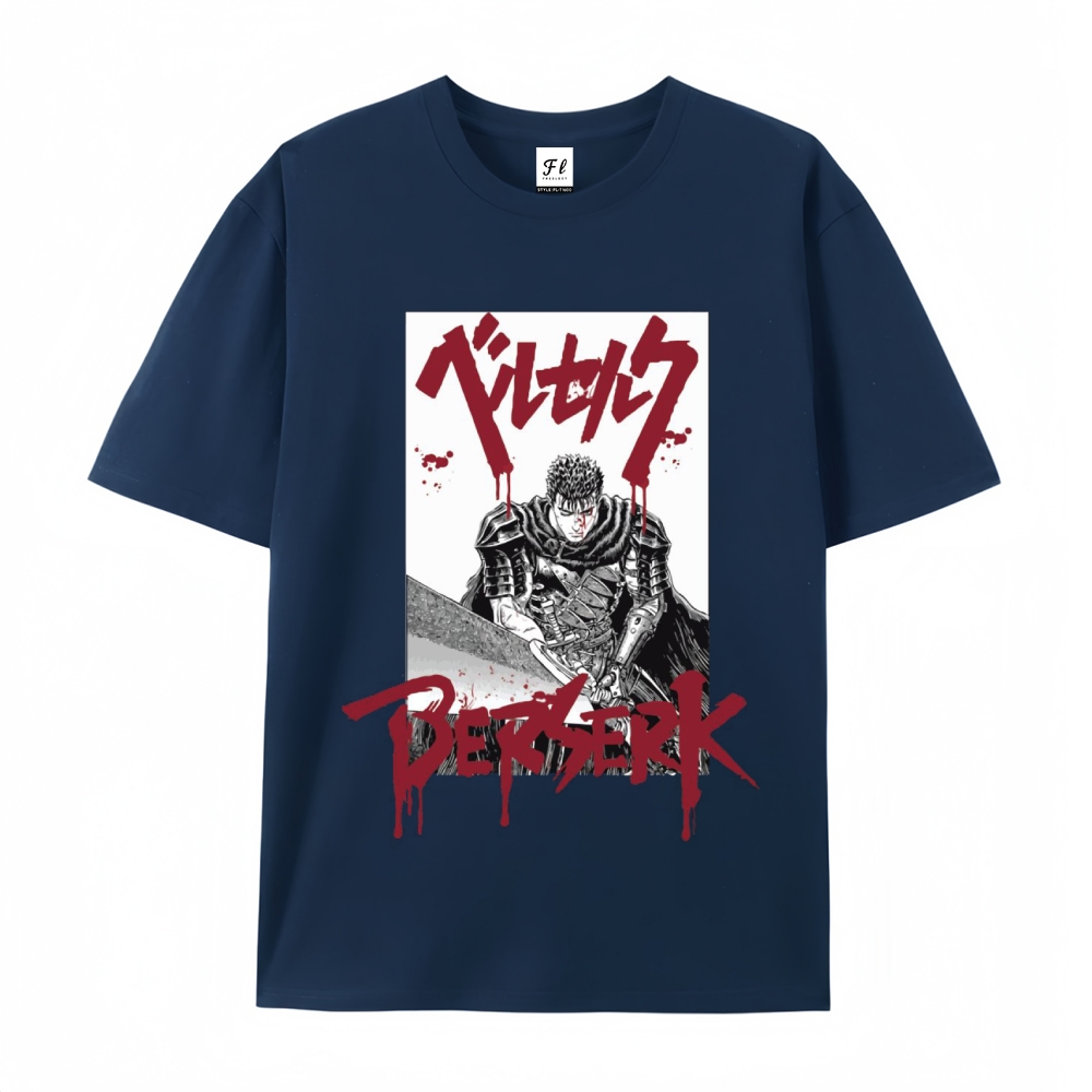 Pure Cotton Unisex Round Neck Anime T-Shirt Berserk