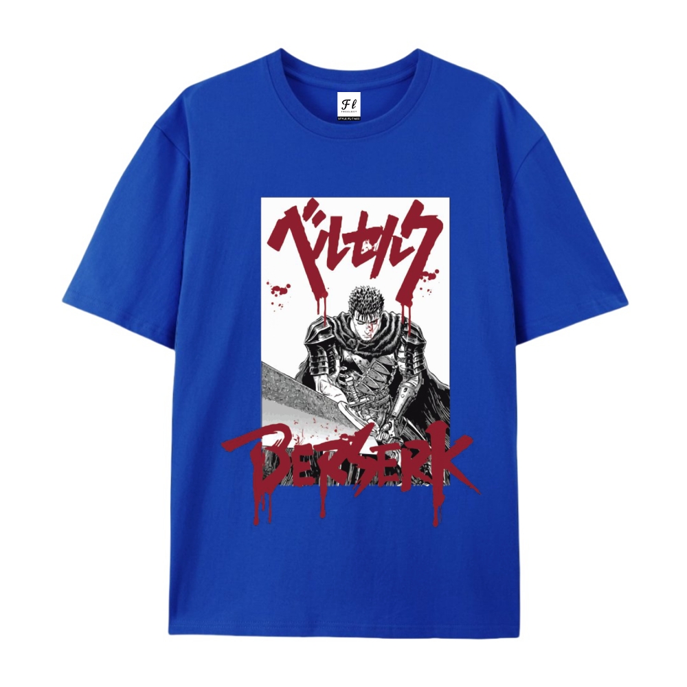Pure Cotton Unisex Round Neck Anime T-Shirt Berserk