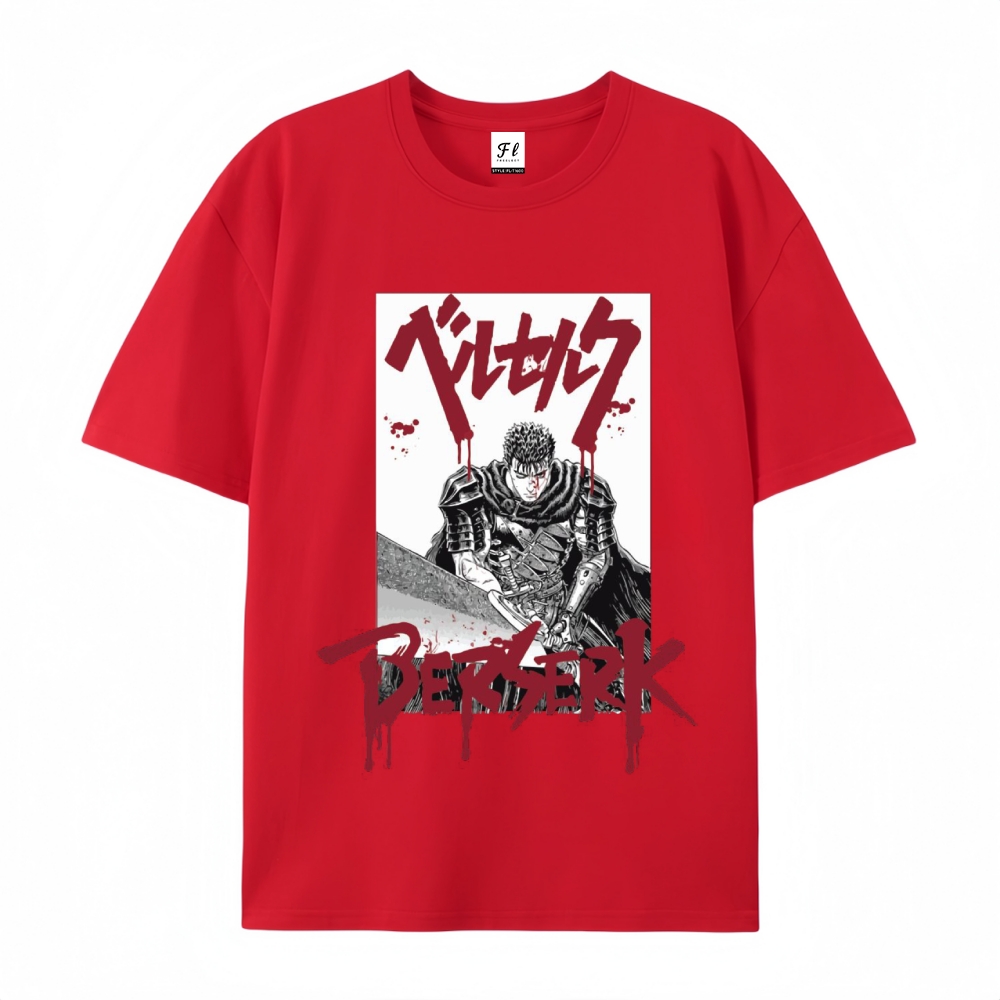 Pure Cotton Unisex Round Neck Anime T-Shirt Berserk