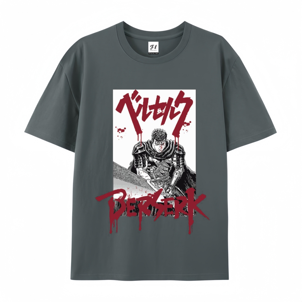Pure Cotton Unisex Round Neck Anime T-Shirt Berserk