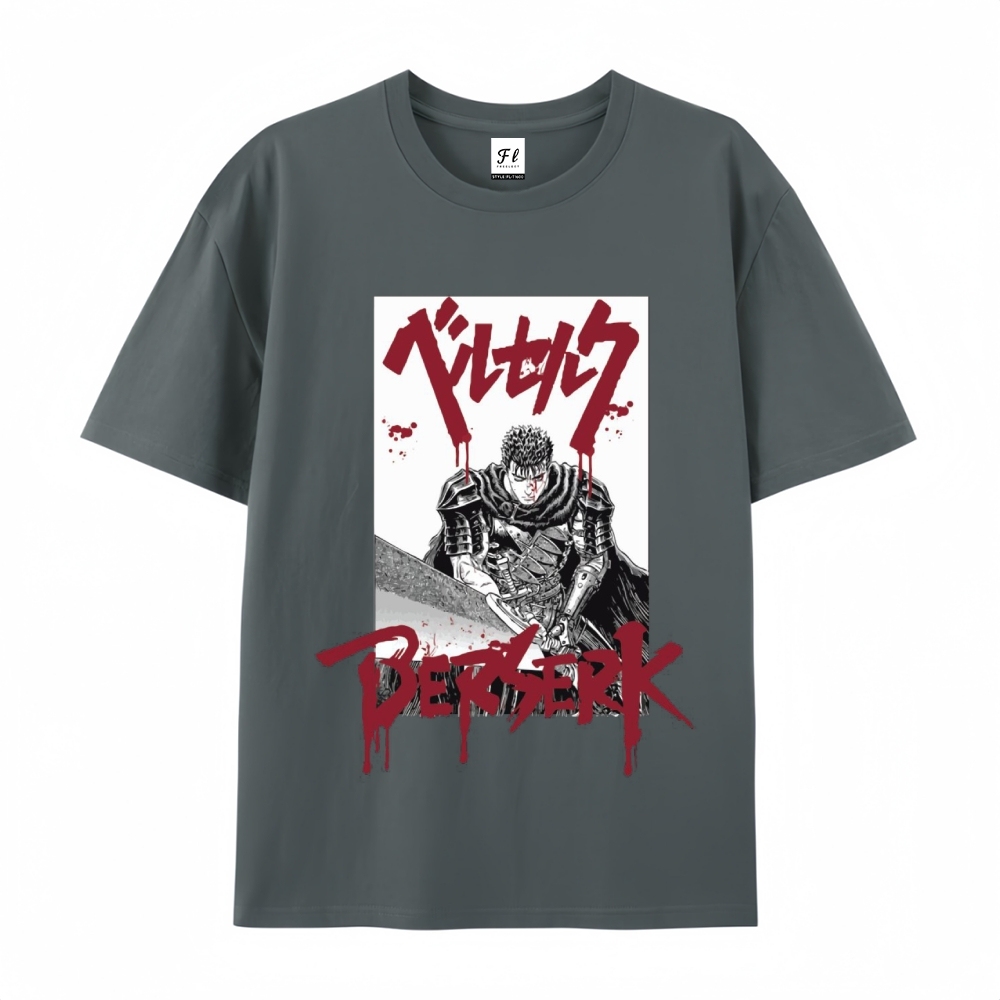 Pure Cotton Unisex Round Neck Anime T-Shirt Berserk