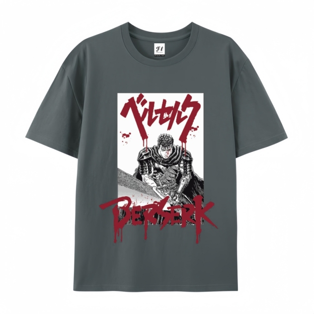 Pure Cotton Unisex Round Neck Anime T-Shirt Berserk