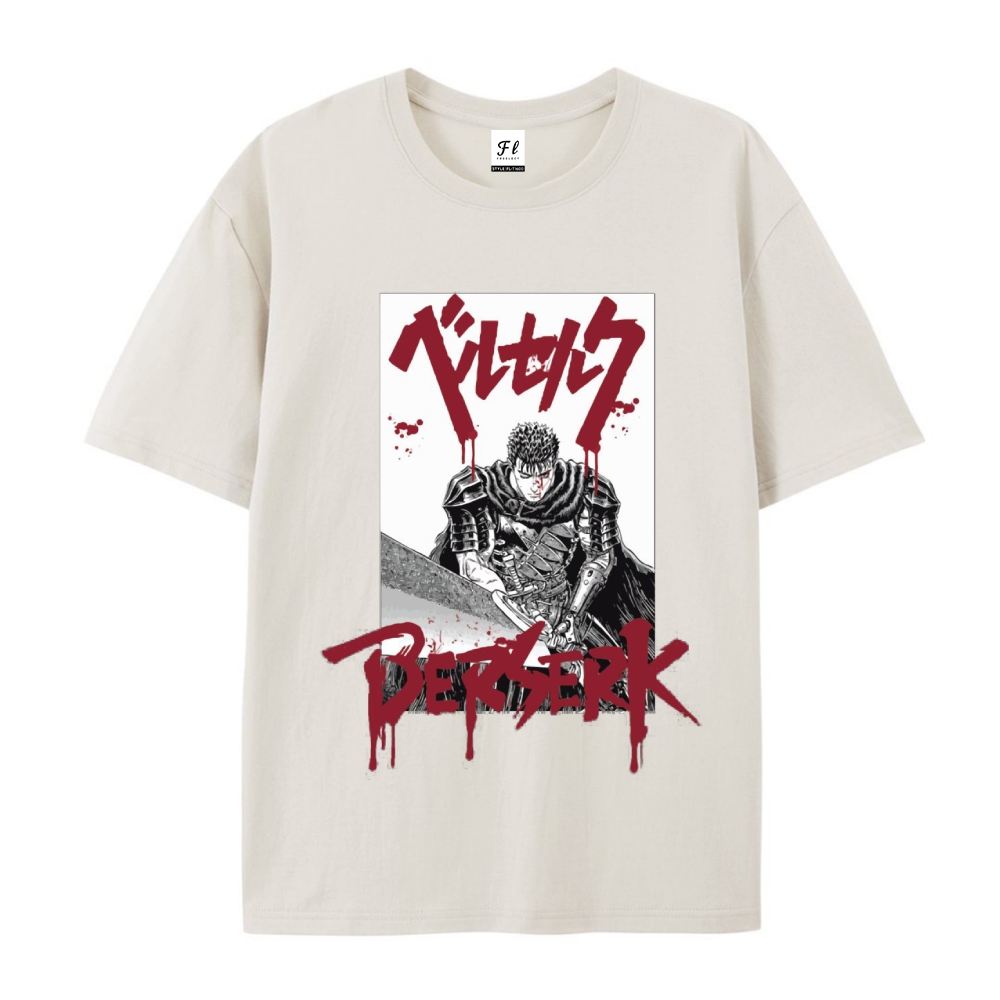 Pure Cotton Unisex Round Neck Anime T-Shirt Berserk
