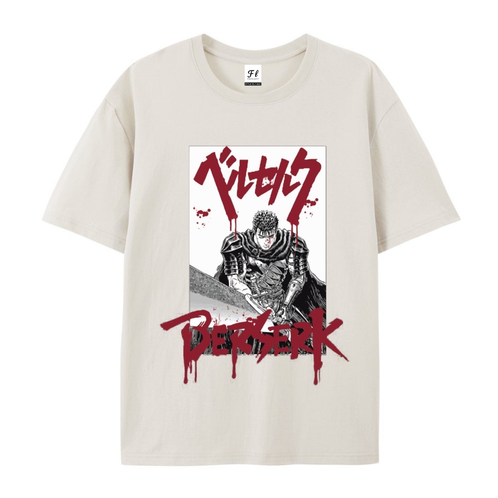 Pure Cotton Unisex Round Neck Anime T-Shirt Berserk
