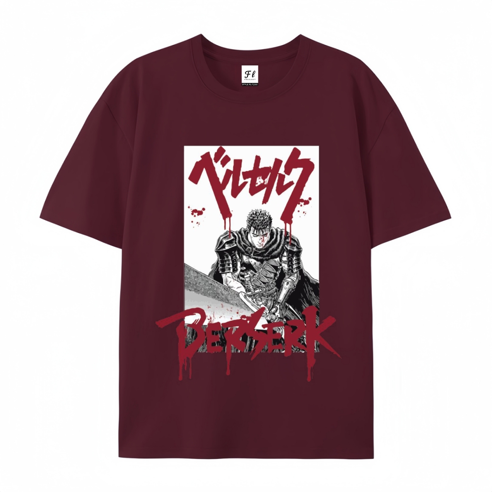 Pure Cotton Unisex Round Neck Anime T-Shirt Berserk