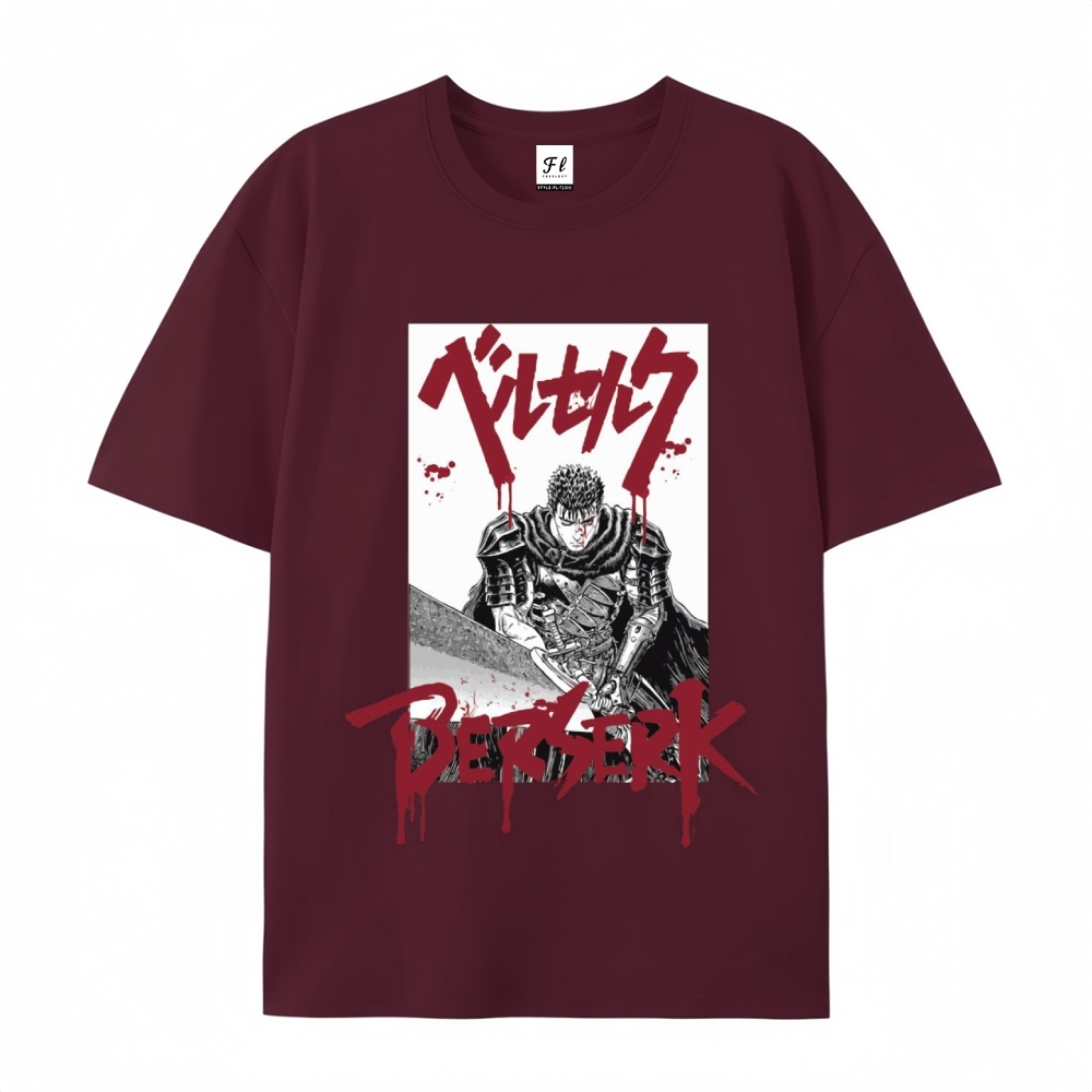 Pure Cotton Unisex Round Neck Anime T-Shirt Berserk