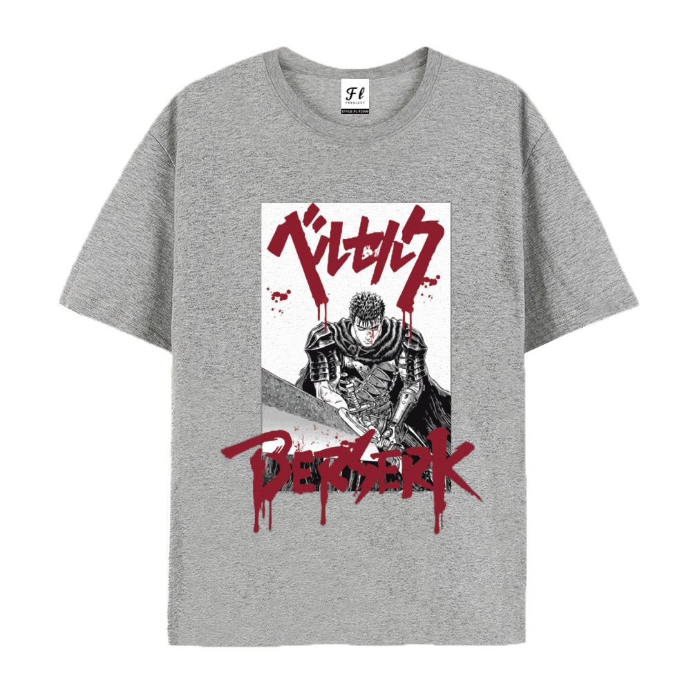 Pure Cotton Unisex Round Neck Anime T-Shirt Berserk