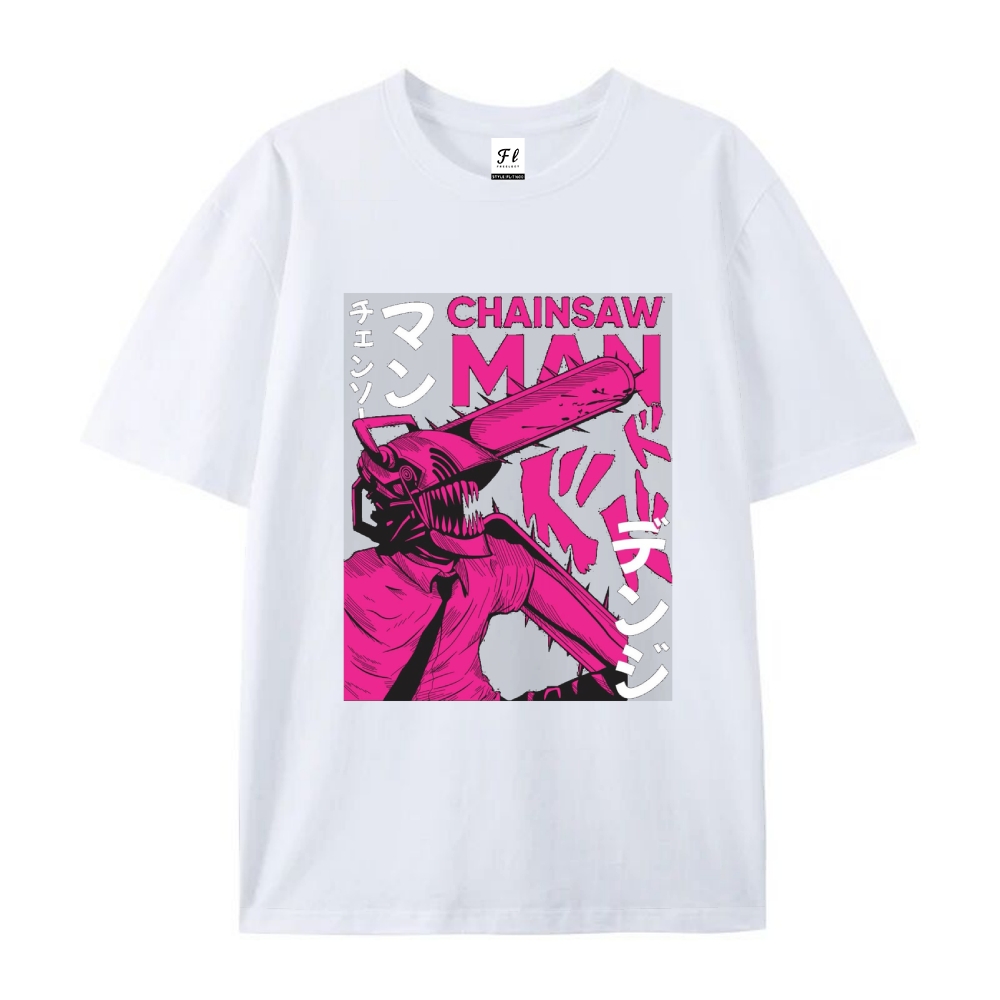 Pure Cotton Unisex Round Neck Anime T-Shirt Chainsaw Man
