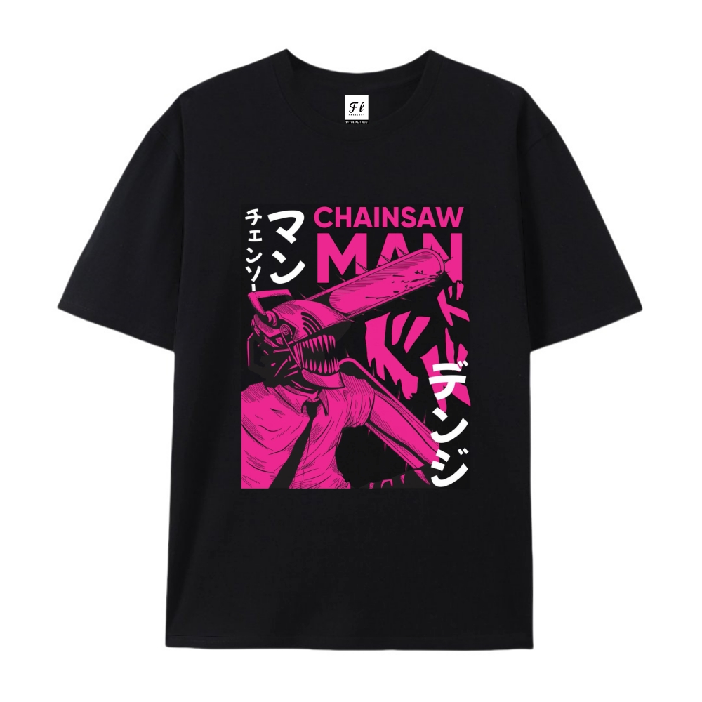 Pure Cotton Unisex Round Neck Anime T-Shirt Chainsaw Man