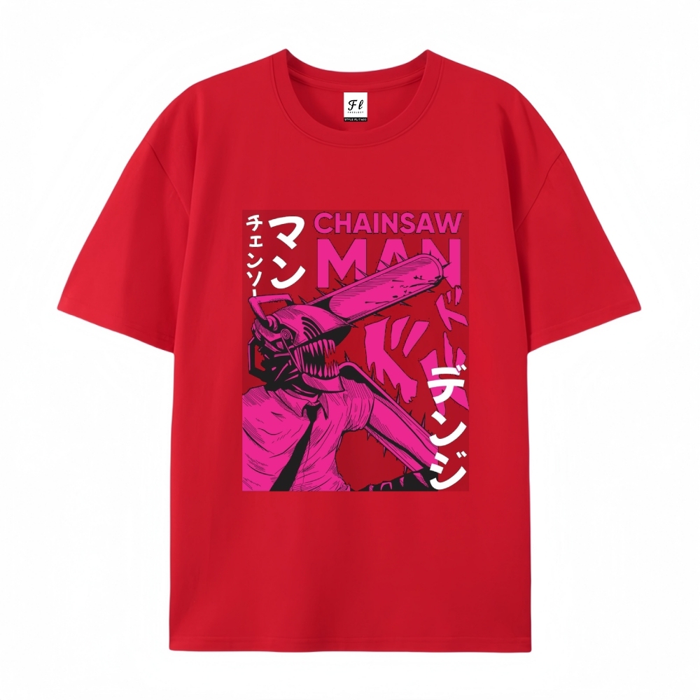 Pure Cotton Unisex Round Neck Anime T-Shirt Chainsaw Man