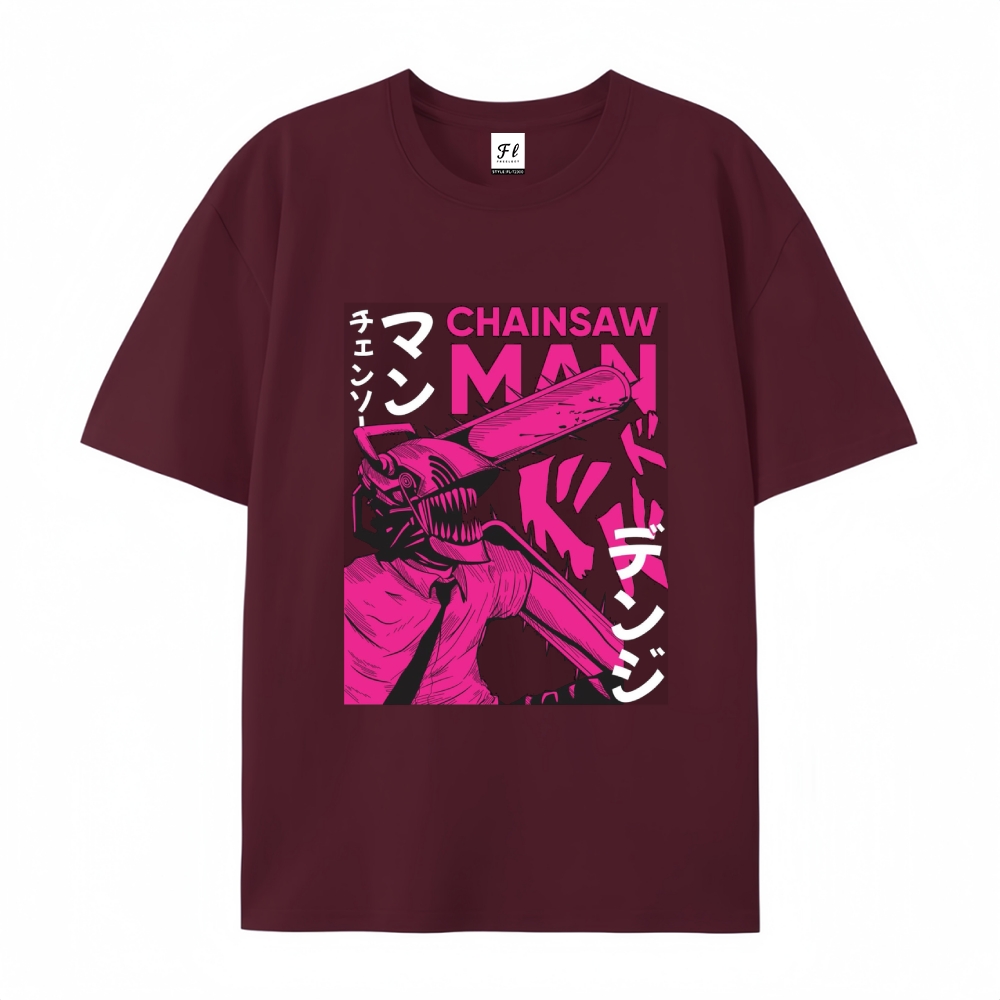 Pure Cotton Unisex Round Neck Anime T-Shirt Chainsaw Man