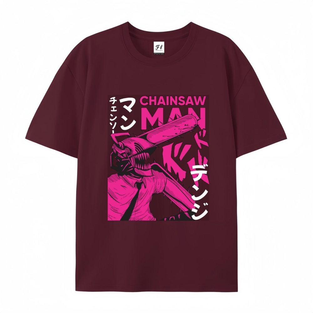 Pure Cotton Unisex Round Neck Anime T-Shirt Chainsaw Man