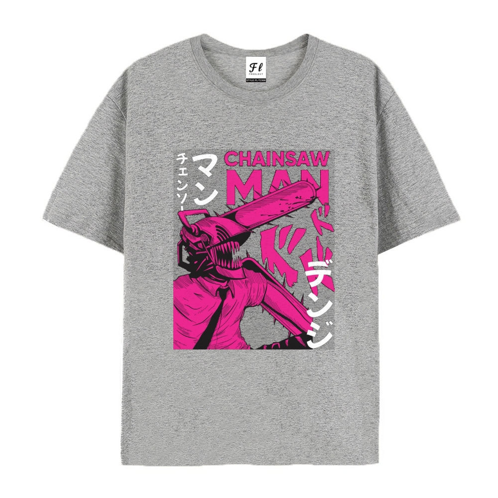 Pure Cotton Unisex Round Neck Anime T-Shirt Chainsaw Man