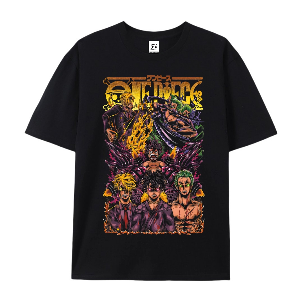 Pure Cotton Unisex Round Neck Anime T-Shirt One Piece