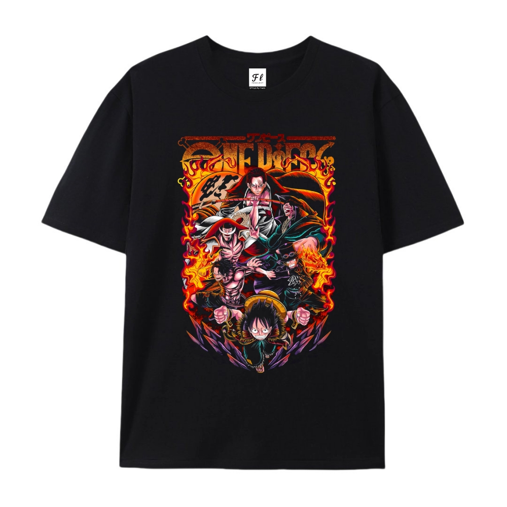 Pure Cotton Unisex Round Neck Anime T-Shirt One Piece