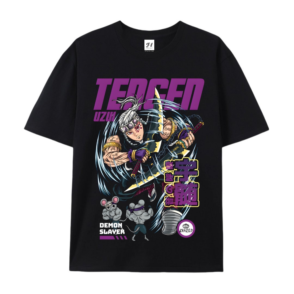 Pure Cotton Unisex Round Neck Anime T-Shirt Demon Slayer