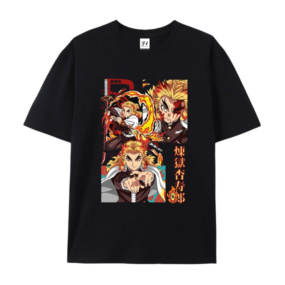 Pure Cotton Unisex Round Neck Anime T-Shirt Demon Slayer