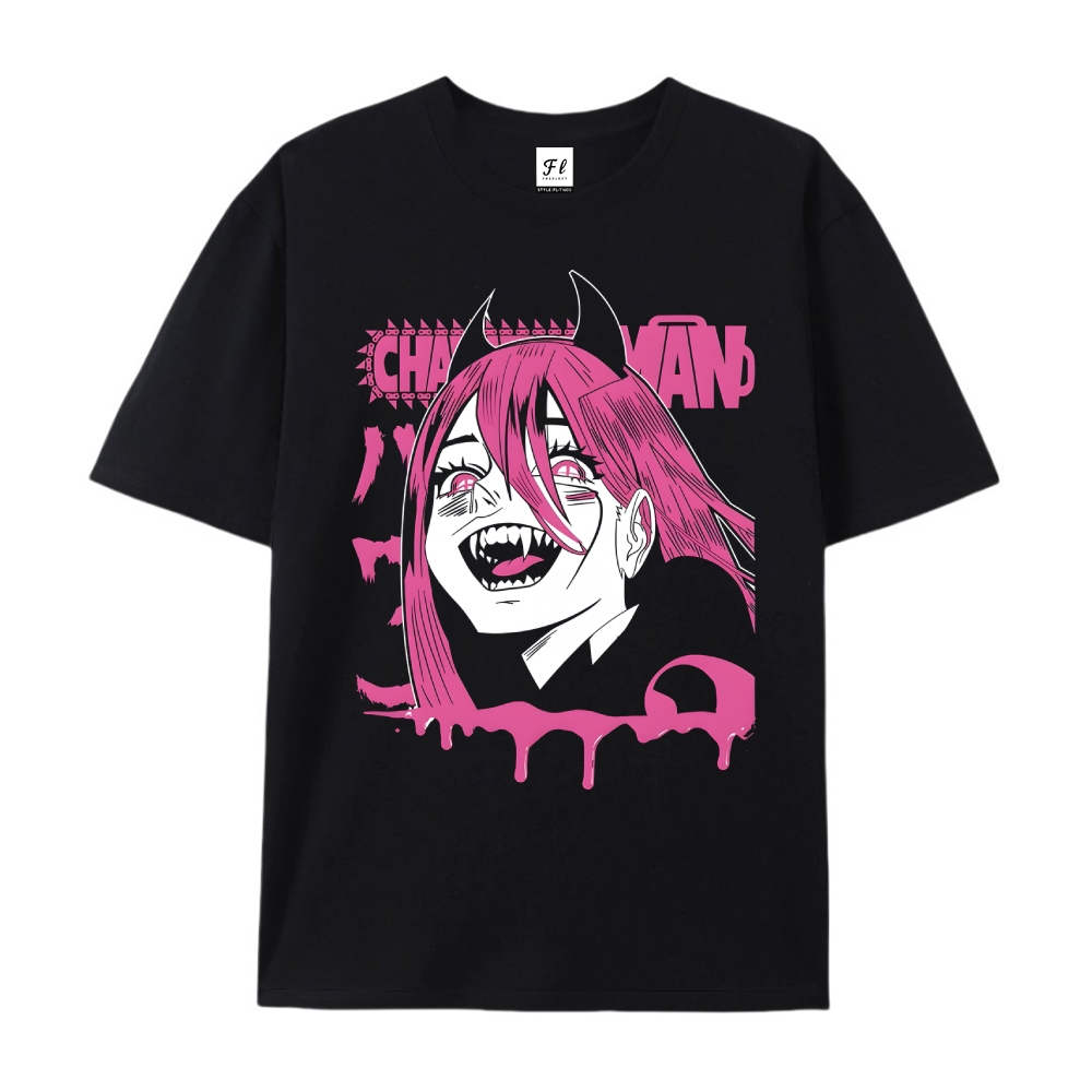 Pure Cotton Unisex Round Neck Anime T-Shirt Chainsaw Man