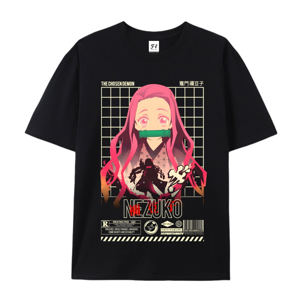 Pure Cotton Unisex Round Neck Anime T-Shirt Demon Slayer
