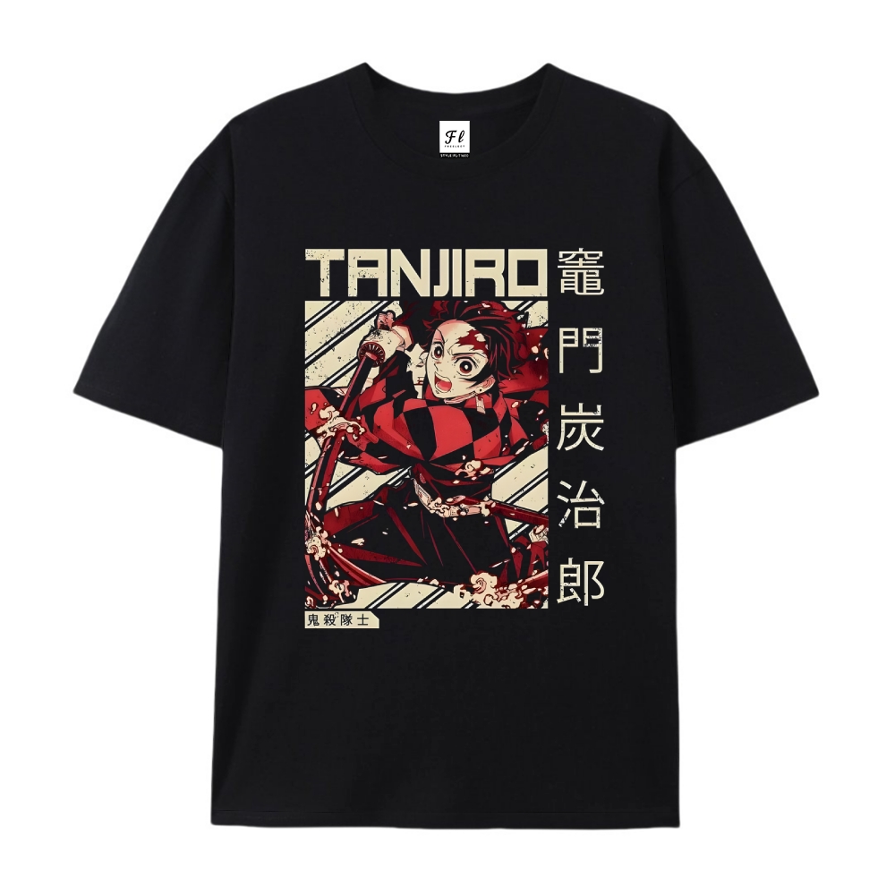 Pure Cotton Unisex Round Neck Anime T-Shirt Demon Slayer
