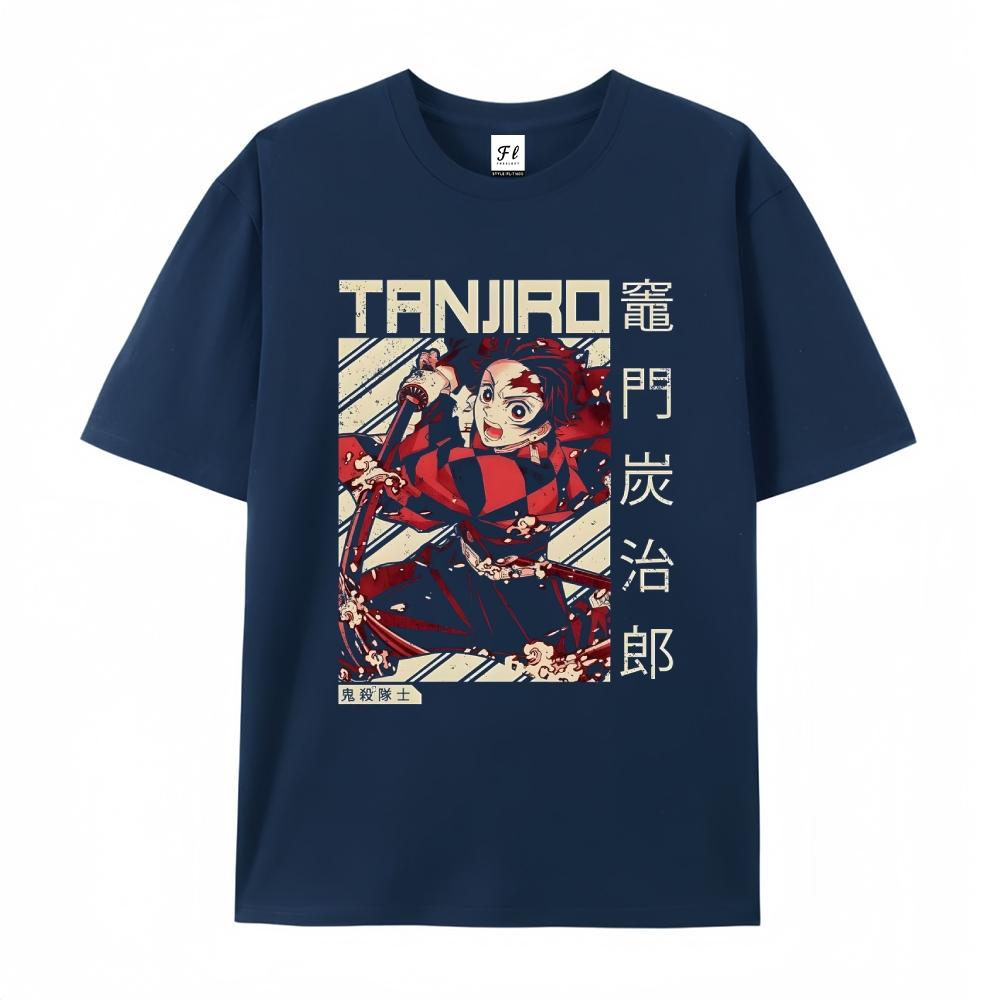 Pure Cotton Unisex Round Neck Anime T-Shirt Demon Slayer