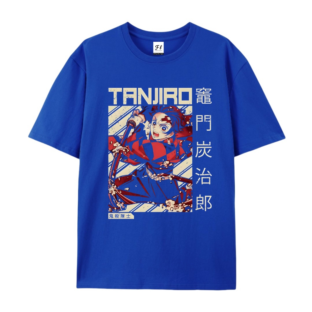 Pure Cotton Unisex Round Neck Anime T-Shirt Demon Slayer