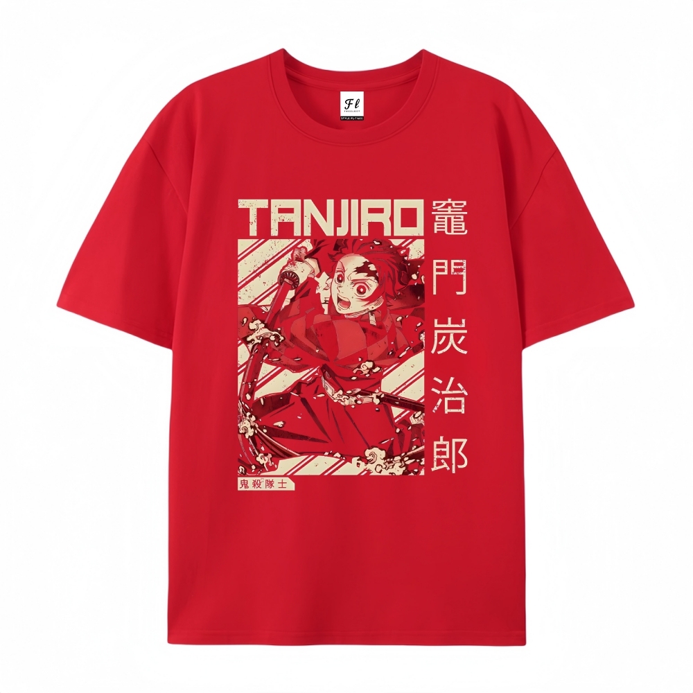 Pure Cotton Unisex Round Neck Anime T-Shirt Demon Slayer
