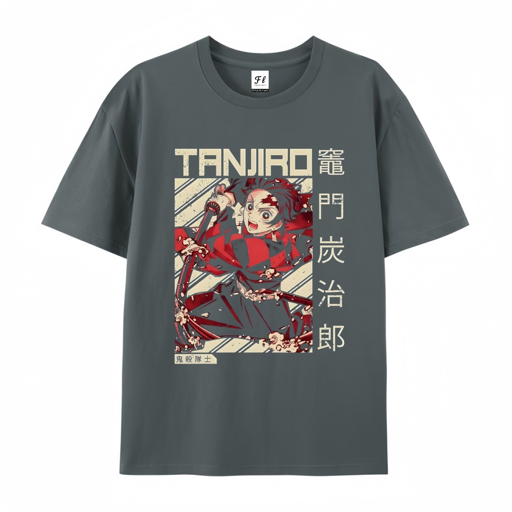 Pure Cotton Unisex Round Neck Anime T-Shirt Demon Slayer